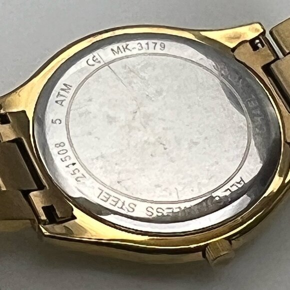 MICHAEL KORS Slim Runway Unisex Champagne extra Links watch Working - Picture 6 of 7